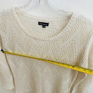 INTROSPECT_Cream openwork knit details sweater